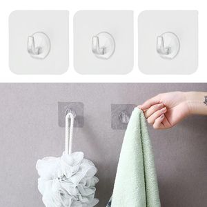 Universal Transparent Strongs Hooks Self Adhesive Door Wall Hanger Hooks