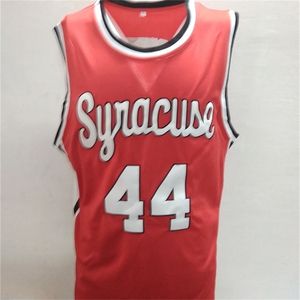 Nikivip echtes Bild #44 Derrick Coleman Syracuse rot College Retro Classic Basketball Jersey Herren genähte Trikots mit benutzerdefinierten Nummern und Namen