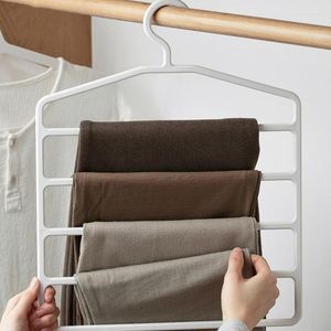 China Sales Vier Schichten Plastikhosen Rack weiße multifunktionale Kleiderschrank Schrank Aufbewahrung Kleidung Schals Organizer Hangers Racks