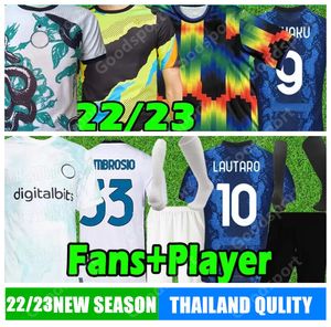 22 23 قمصان كرة القدم CUP Fans إصدار لاعب LUKAKU LAUTARO Eriksen ALEXIS Campioni jersey 2022 2023 VIDAL MEN Kids Kits socks Full sets قميص كرة القدم