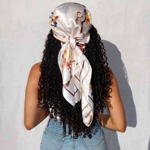 New Silk Scarf and Wrap for Hair Designer Luxury Brand Kerchief Neck Head Scarves Bandana Ladies Handkerchief 90x90cm Headscarf