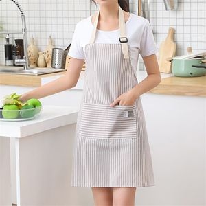 Moda simples smallfresh listra cozinha antifoul avental pinafore woman acessórios de cozinha cafe restaurante loja de flores de flores 220507