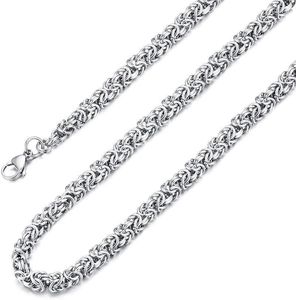 Chains 7MM 8MM Byzantine Necklace Stainless Steel Chain For Men Women Hip Hop Jewelry GiftsChains Sidn22