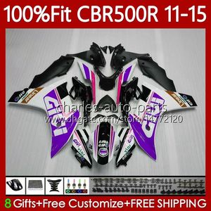 Stampo ad iniezione Corpo per Honda CBR500 RR CBR 500 R CC 500R RR 11-15 carrozzeria 126No.31 CBR500R 11 12 13 14 15 15 CBR500RR Bianco Purple 2012 2012 2013 2014 2015 Kit carenatura OEM