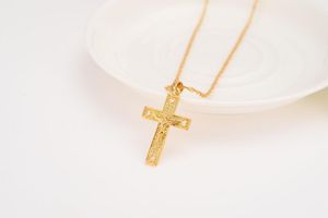 Pendant Necklaces K Solid Gold G F Cross Crucifix Heart Jewelry Fashion Jesus Decoration Dress