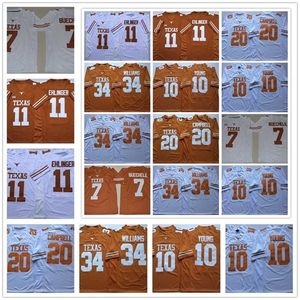 Sj98 NCAA Texas Longhorns 11 Sam Ehlinger 10 Vince Young 34 Ricky Williams 20 Earl Campbell 7 Shane BuecheleCollege Maglie da calcio