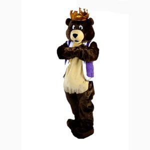 Festival Dress Cartoon Crown Bear Maskot Kostümleri Karnaval Hallowen Hediyeleri Unisex Yetişkinler Fantezi Parti Oyunları Kıyafet Tatil Kutlaması Karikatür Karakter Kıyafetleri