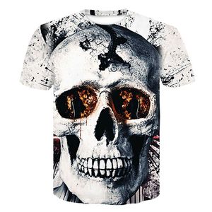 Herr t-shirts 3d t shirt sommar hipster rolig skalle tryck kort ärm tee skjortor män/kvinnor anime casual homme