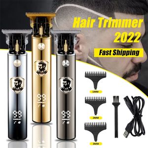 T9 Electric LCD Hair Clipper Profissional Recarregável Máquina de corte Man Shaver Trimmer For Men Barber USB Beard 220712