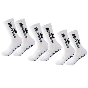 3Pairs Men's Soccer Socks Non Slip Grip Pads para meias esportivas de basquete de futebol