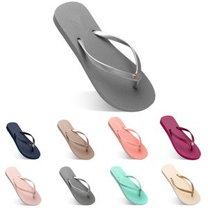 Kvinnor tofflor Fashion Flip Flops Beach Hotel Indoor Slipper Triple Black Pink White Lemon Green Gray Navy Womens Shoes Fifty Four