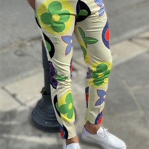 Bahar Retro Desen Baskı Düz Uzun Pantolon Erkekler Rahat İş Orta Bel Fermuar Takım Pantolon Erkek Sonbahar Moda Streetwear 220610