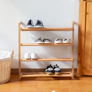 Kläder garderob förvaring japansk vikbar sko rack trä modern rymdbesparande arrangör organisador de zapatos hemmöbler oc50xgclo