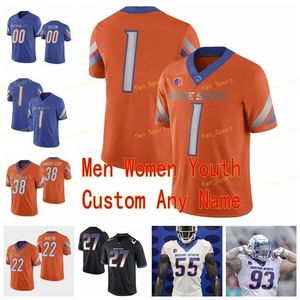 Nik1 NCAA College Maglie Boise State Broncos 27 Jay Ajayi 34 Robert Mahone 38 Leighton Vander Esch 4 Brett Rypien Calcio personalizzato cucito