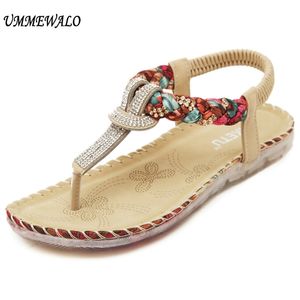 Ummewalo Summer Sandal Tstrap Flip Flops Thong Sandals Elastic Band Ladies Gladiator Sandal Shoes Zapatos Mujer 220610
