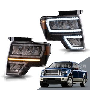 Auto LED Scheinwerfer Blinker Dynamische Start Animation Front Lampe Montage Bremse Lauf Anzeige Licht Für Ford F150