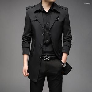 Men's Trench Coats Spring Men Fashion England Style Long Mens Casual Outerwear Jackets Windbreaker Brand Clothing Nice Viol22