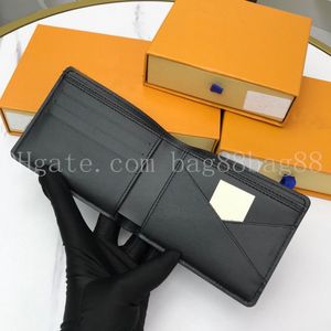 Padrão de couro completo Litchi Men's Luxury Wallet 2022 New Men's Purse mostra a identidade da marca com o número de série interno