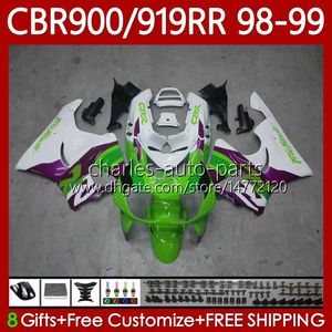 Fairings Kit For HONDA CBR 919RR 900RR 900CC 919CC CBR919 CBR900 RR CBR919RR Purple green 98 99 Body 127No.79 CBR 900 919 RR CC 1998 1999 CBR900RR 1998-1999 OEM Bodywork