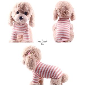 Pet Dog Striped Tshirt Vest Cat Clothes Puppy Shirt Chihuahua Barboncino Yorkshire Terrier Abbigliamento Y200917