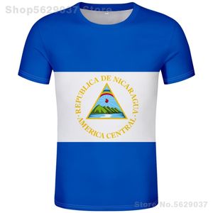 Nikaragua T Shirt DIY ücretsiz özel isim numarası NIC T-Shirt Nation Flag Ni Republic İspanyol Nikaraguan Koleji Baskı Po Kıyafetleri 220702