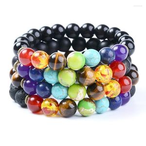 Fili di perline 10mm Seven Chakra Yoga Uomini e donne Braccialetti fatti a mano Beade Denergy Fai da te Regalo di San Valentino Coppia Gioielli di compleanno Kent22