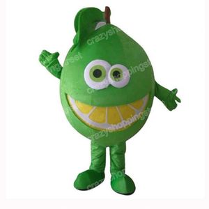 Halloween Green Lemon Mascot Costume de alta qualidade Carteo de anime Personagem adultos Tamanho do natal Carnival Festa de aniversário Roupa ao ar livre