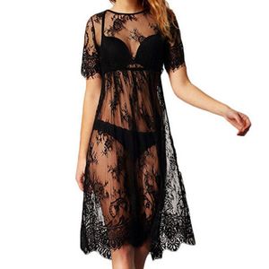 Costumi da bagno da donna Estate Donna Costume da bagno sexy Pizzo all'uncinetto Bikini Cover Up Abito da spiaggia Pareo Tunica Ups Mantelle S-2XLDonna