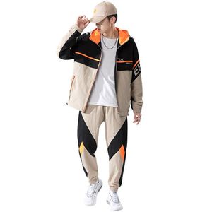 Men's Tracksuits Sweatsuit Men's Spring And Autumn Casual Sports Suit 2022 Color Matching Tracksuit Men Loose Jogging PantsMen's