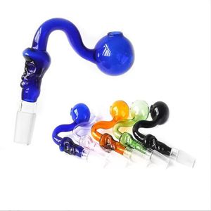 Su Bubbler için Renk Eklem Baharalar Bong Açık Cam Yağ Brülör Boru Borular Kalın Pyrex Cam Adaptör Tütün Kasesi Tırnak Şeffaf