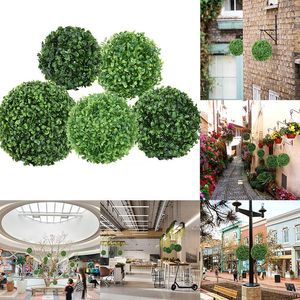 Ghirlande di fiori decorativi Verde Artificiale Milano Erba Palla Giardino di casa Decorazione esterna Piante finte Palle appese per feste di nozze di arachidi