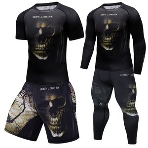 Abbigliamento sportivo da uomo Tuta a compressione MMA Boxe Rashguard Allenamento Abbigliamento da palestra Joggers Allenamento Fitness Tuta attillata Set da corsa 220524