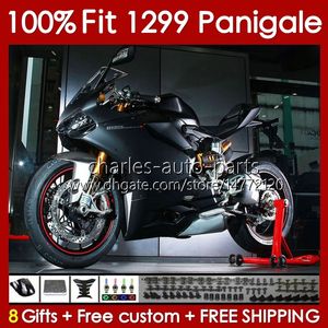 Ducati Panigale için OEM Düz Siyah Blk Fairings Kiti 959R 1299R 1299S 959 1299 S R 2015 2016 2017 2018 Vücut 140no.70 959-1299 15-18 959S 15 16 17 18 Enjeksiyon Kalıp Gövdesi