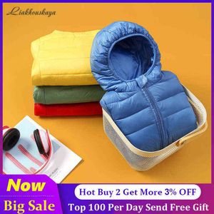 110-160cm Jaqueta infantil de inverno para meninas lojas de roupas leves quentes para meninos para meninos Teenager crianças da primavera de petiscos j220718