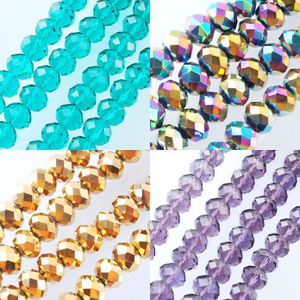 WOJIAER Women Making Jewelry Mixing Crystal Beads Sparkling Faceted Cut Small 5x8mm Loose Beads DIY Necklace Accessories BA304