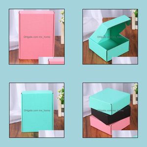 Corrugated Paper Boxes Colored Gift Packaging Folding Box Square Packing Boxjewelry Cardboard 15*15*5Cm Drop Delivery 2021 Office School B