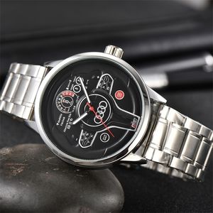 ファッション高級スポーツ3D車のステアリングホイール時計男性レーススポーツ時計メンズクォーツ腕時計オートカーファンReloj 220407