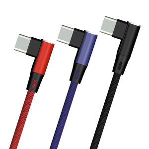 90 graders mikro USB -kabel typ C Datakablar Snabbladdning f￶r Huawei P40 Samsung Android -telefonladdare 1m