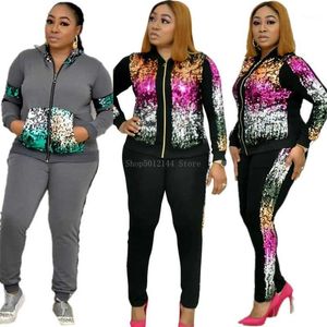 Piece Set Africa Clothes African Dashiki Xmas Big Sequins Two Suit Top And Pants Super Elastic Party Plus Size For Lady Ethnic Clothing