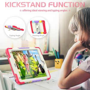 İPad Pro 9.7 Air 2 Kickstand Silikon Gökkuşağı Kabuğu için Ağır Hizmet Renkli Kamuflaj Sağlam Kılıf