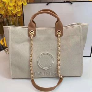 Designer Luxury Classic Beach Bags Canvas Pearl Evening Bag Brand Portable Shopping Large Capacity Handbag Women Handbags Label Backpack Ladies Satchel 0nx2 on Sale