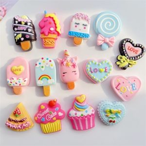 20st Söt mini Cake Ice Cream Popsicle Flat Back Harts Cabochons Scrapbooking Diy Jewely Craft Decoration Accessories G31 220628