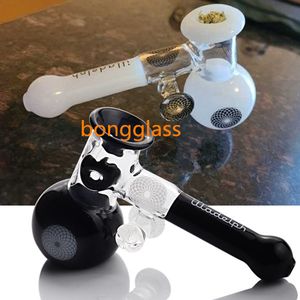 Glass Bubbler White Black Smoking Glass Water Pipes Tobacco Pipe Hand Made Smoke Dab
