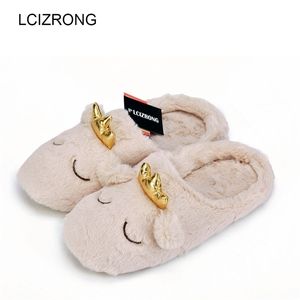 LCIZRONG Pantofole da donna 3D Pantofole da casa in morbido cotone Pantofole da pavimento per interni Famiglia Scarpe animali caldi Pantoufle da uomo coperto di peluche Y200107