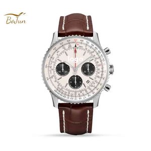 مراقبة قرص الباندا الفاخرة المخصصة BLS مصنع 43 مم ETA 7750 حركة الطيران الكلاسيكي Aviation Chronograph B01