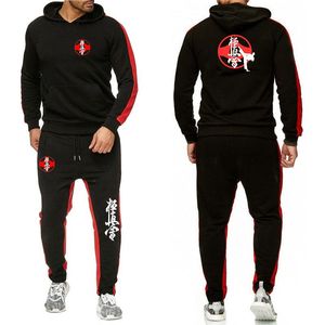 Tute da uomo Uomo Kyokushin Karate Stampato 2 pezzi Set Tuta Felpa con cappuccio Pantaloni Pullover Felpa con cappuccio Abbigliamento sportivo Completo Abbigliamento casual