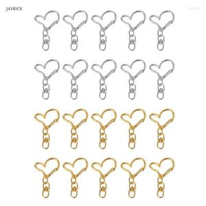 Keychains 10Pcs DIY Metal Heart Keychain Classic Key Ring Chain Clips Swivel Lobster Clasp Snap Hook Jewelry FindingsKeychains Fier22