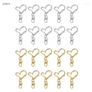 Keychains 10pcs Diy Metal Heart Keychain Classic Key Ring Chain Clipes Lagosta giratória Jóias de gancho de gancho de gancho de jóias