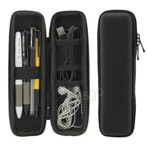 Black Pen Box Portable Student Pencil Case Earphone Stationery Storage Box Multi-function Storages Boxes School Office Supplies BH7097 TYJ