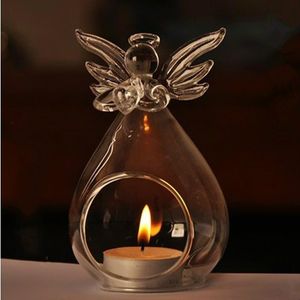 Candle Holders Angel Candlestick Wedding Holder Restaurant Ornament Decoration Transparent Heat Resistant Glass